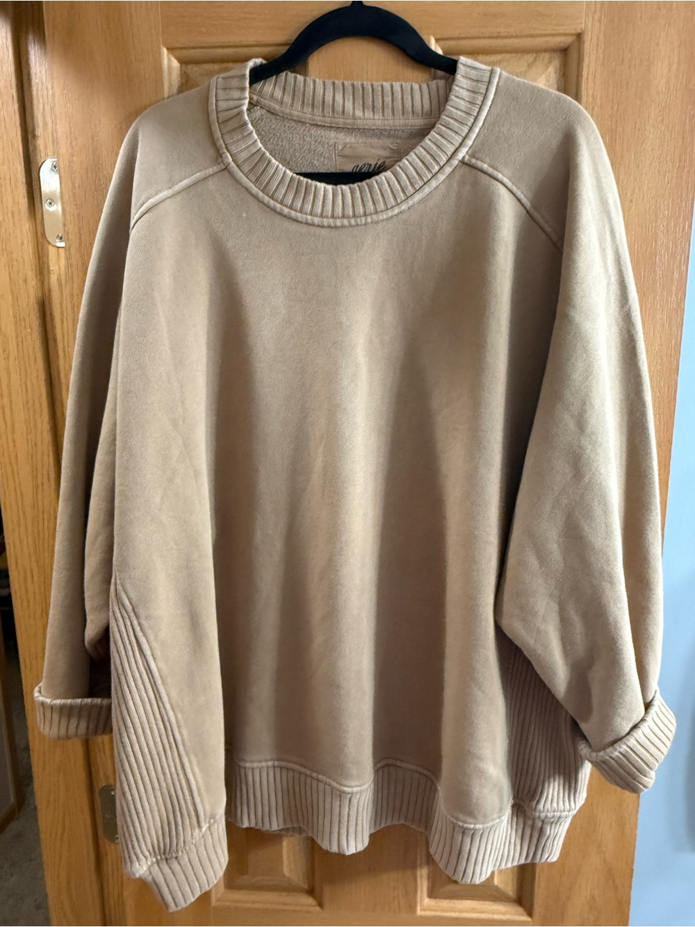 Aerie Women’s Crewneck Oversized Sweater - Tan